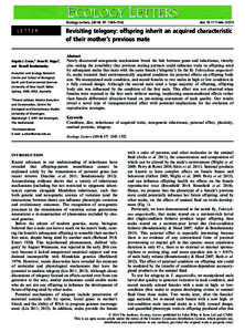 Ecology Letters, (: 1545–1552  LETTER Angela J. Crean,* Anna M. Kopps†, and Russell Bonduriansky