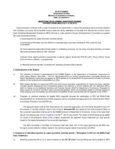 E&MDA Government of India Ministry of Commerce & Industry Dept. of Commerce MARKETING DEVELOPMENT ASSISTANCE SCHEME (REVISED GUIDELINES W.E.F)