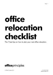 Page | 1  office relocation checklist