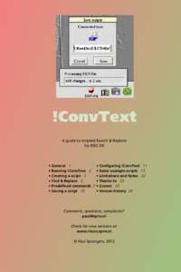 !ConvText A guide to scripted Search & Replace for RISC OS  General 1  Conguring !ConvText 11