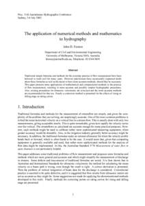 The application of numerical methods and mathematics to hydrography
