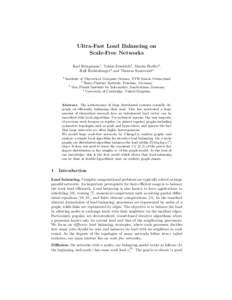 Ultra-Fast Load Balancing on Scale-Free Networks Karl Bringmann1 , Tobias Friedrich2 , Martin Hoefer3 , Ralf Rothenberger2 and Thomas Sauerwald4 1