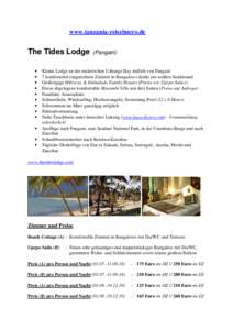 www.tanzania-reisebuero.de  The Tides Lodge • • •