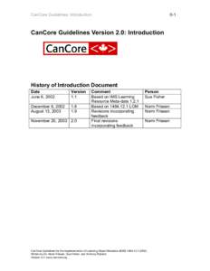 CanCore Guidelines: Introduction  0-1 CanCore Guidelines Version 2.0: Introduction