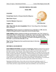Country Profile: Bulgaria