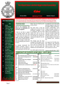 The Royal Green Jackets Regimental Association  Ezine NEWSLETTER  15 June 2011
