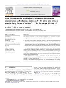 New results on the visco-elastic behaviour of ionomer membranes and relations between T-RH plots and proton conductivity decay of Nafion&reg; 117 in the range&nbsp;&deg;C