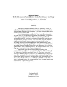 Microsoft Word - Benchmark Report for the 2008 American National Election S…
