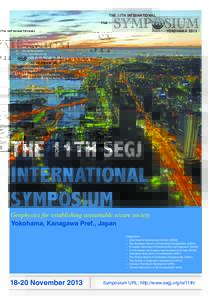 THE 11TH INTERNATIONAL Regular Sessions 1. Sensors and Acquisition Technologies 2. Seismic/Geodetic Imaging Technologies