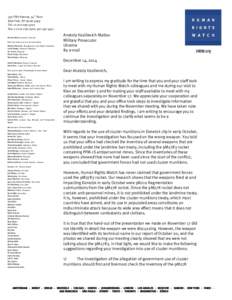 Microsoft Word - HRW letter to mil pros Ukraine_Dec[removed]docx