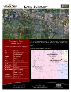 Land Summary  Development Data: Location: Novi, MI  The site comprises approximatelyacres, located on the south side