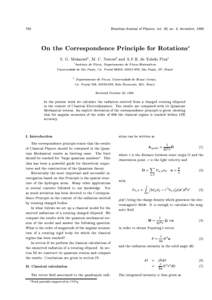 760  Brazilian Journal of Physics, vol. 26, no. 4, december, 1996 On the Correspondence Principle for Rotations S. G. Mokarzel , M. C. Nemes and A.F.R. de Toledo Piza