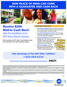 Now Peace of Mind can Come with a Guarantee and Cash Back