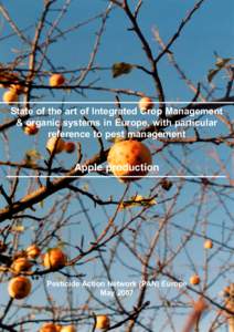 State of the art of Integrated Crop Management & organic systems in Europe, with particular reference to pest management Apple production