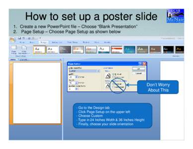 Microsoft PowerPointPoster Workshop Presentation