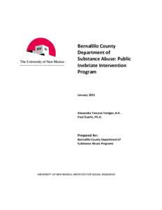 Department of Substance Abuse Programs (DSAP): Public Inebriate Intervention Program (PIIP)
