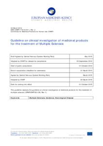Guideline on clinical investigation of medicinal products for the treatment of Multiple Sclerosis rev. 2