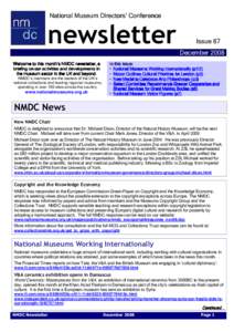 National National Museum Directors’ Conference newsletter  Issue 87