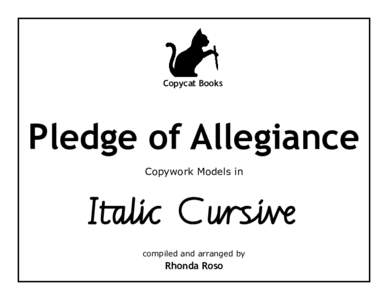 Copycat Books  Pledge of Allegiance Copywork Models in  IîÚÄ§å§âõc CïßíÆìøâ‚ñÜÑÃ