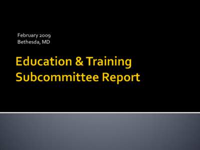 Education & Training Subcommittee Meeting
