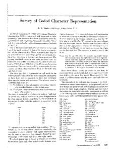 Survey of coded character representation