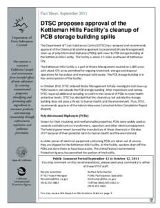 Environment of California / California Department of Toxic Substances Control / Kettleman City /  California / Kettleman Hills / Polychlorinated biphenyl / Avenal /  California / PCBS / California Environmental Quality Act / Hazardous waste / Kettleman Hills Hazardous Waste Facility