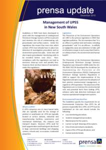 prensa update  December 2010 Management of UPSS in New South Wales