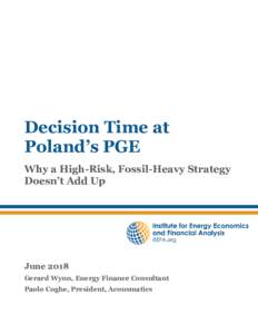 Decision Time at Poland’s PGE Why a High-Risk, Fossil-Heavy Strategy Doesn’t Add Up  June 2018