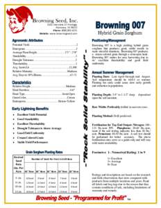 Browning Seed, IncInterstate 27 Frontage Plainview, TXPhone: (Website: www.browningseed.com