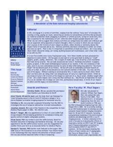 DAI News  February 2007 A Newsletter of the Duke Advanced Imaging Laboratories