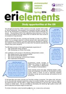 environmental research institute erielements Spring 2016