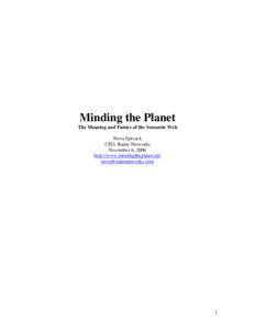 Microsoft Word - Minding the Planet Article.doc
