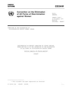 UNITED NATIONS CEDAW Convention on the Elimination of All Forms of Discrimination