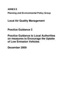 ANNEX E Planning and Environmental Policy Group Local Air Quality Management  Practice Guidance 3