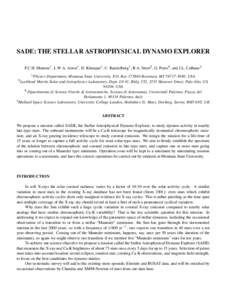 SADE: THE STELLAR ASTROPHYSICAL DYNAMO EXPLORER    
