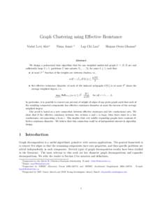 Graph Clustering using Effective Resistance Vedat Levi Alev∗ Nima Anari  †