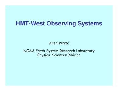 HMT-West Observing Systems