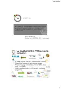 [removed]INTERREG North-West Europe[removed]Project results focused on Luxembourg 2nd October 2014