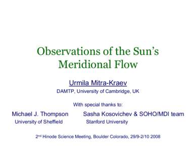 Observations of the Sun’s Meridional Flow