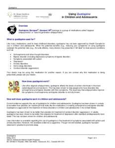 Microsoft Word - Quetiapine medication information - May 2013 _clean copy_.doc