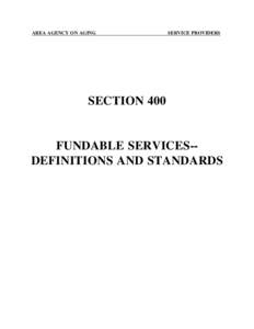 AREA AGENCY ON AGING  SERVICE PROVIDERS SECTION 400