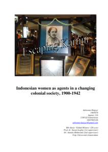 Indonesian women as agents in a changing colonial society, Adrienne HuijzerJupiter 116
