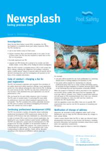 Newsplash - Pool Safety Council Newsletter Issue 1, December 2011