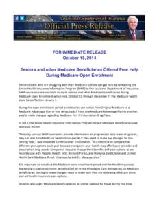 Microsoft Word[removed]Medicare Open Enrollment Press Release