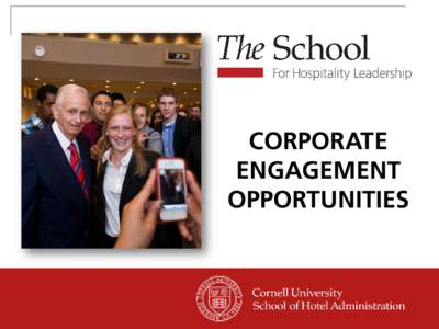 CORPORATE ENGAGEMENT OPPORTUNITIES Why partner with SHA?