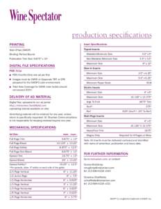 production specifications PRINTING Insert Specifications:  Web Offset (SWOP)