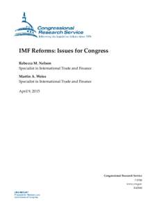 IMF Reforms: Issues for Congress