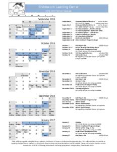 Childswork Learning CenterSchool Calendar S M