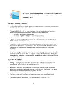 Microsoft Word - Ex Parte Custody Orders and Custody Hearings with checklist