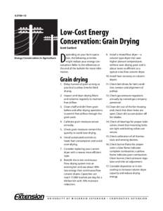 A3784-10  Low-Cost Energy Conservation: Grain Drying Scott Sanford